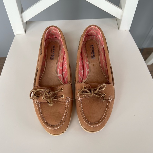 Sperry Top-Sider Camel with Pink Inner Trim and Soles Size 7 - Picture 1 of 9